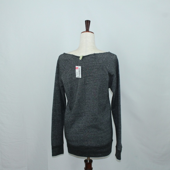 NWT Sweatshirt with Raw Edge Wide Neckline and Front Pouch Pocket Size XL - Picture 2 of 3